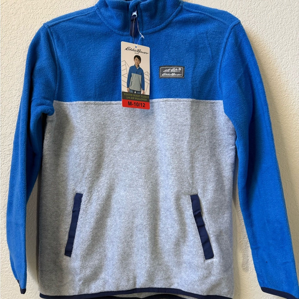 Eddie Bauer Men's Zip-Up Sweater in Blue and Gray